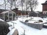 Schnee im Kakteebeet